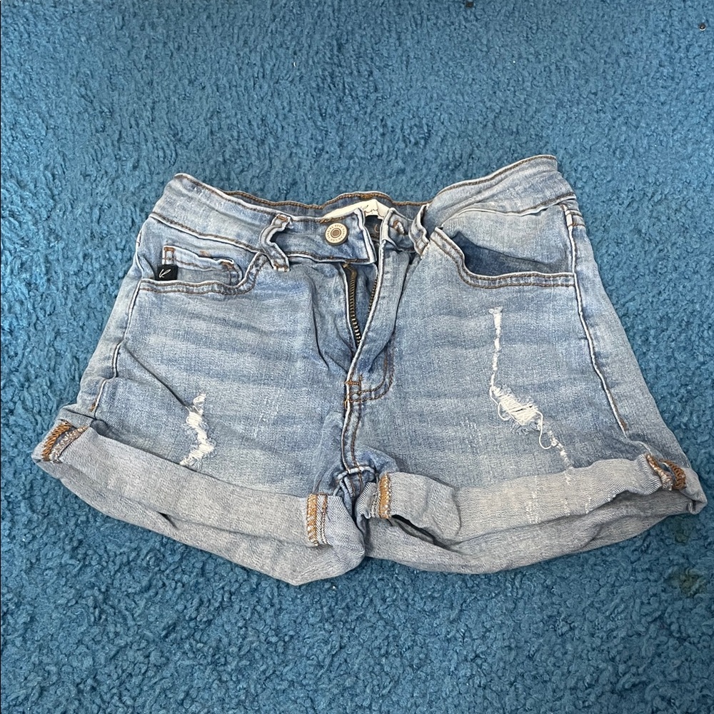 KanCan Light Blue Distressed Jean Shorts